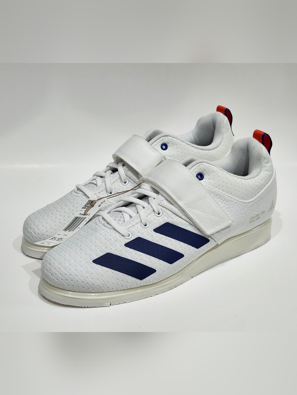 Adidas Powerlift 5 Weightlifting Shoes Men's Sz 9.5 White Blue Orange JP9878 NWT